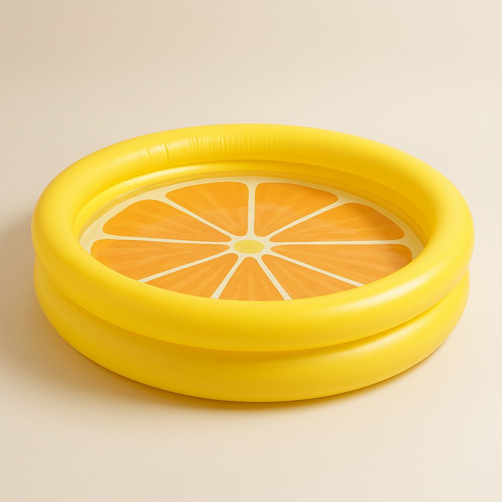 Lasten Puhallettava Uima-allas PVC Keltainen/Sitruskuvio 150 cm