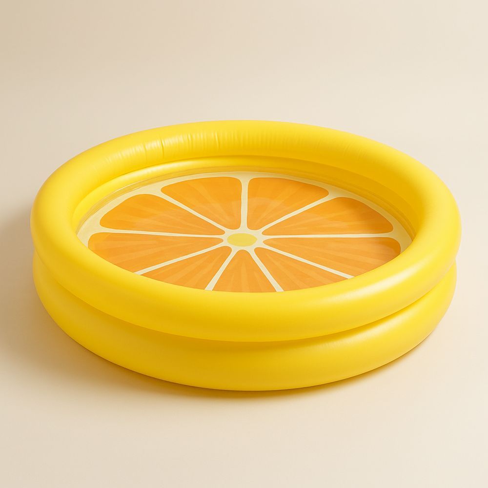 Lasten Puhallettava Uima-allas PVC Keltainen/Sitruskuvio 150 cm