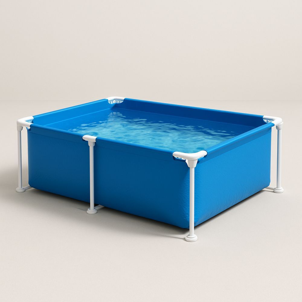 Lasten suorakaiteen muotoinen uima-allas PVC sininen teräs 200x150x50 cm