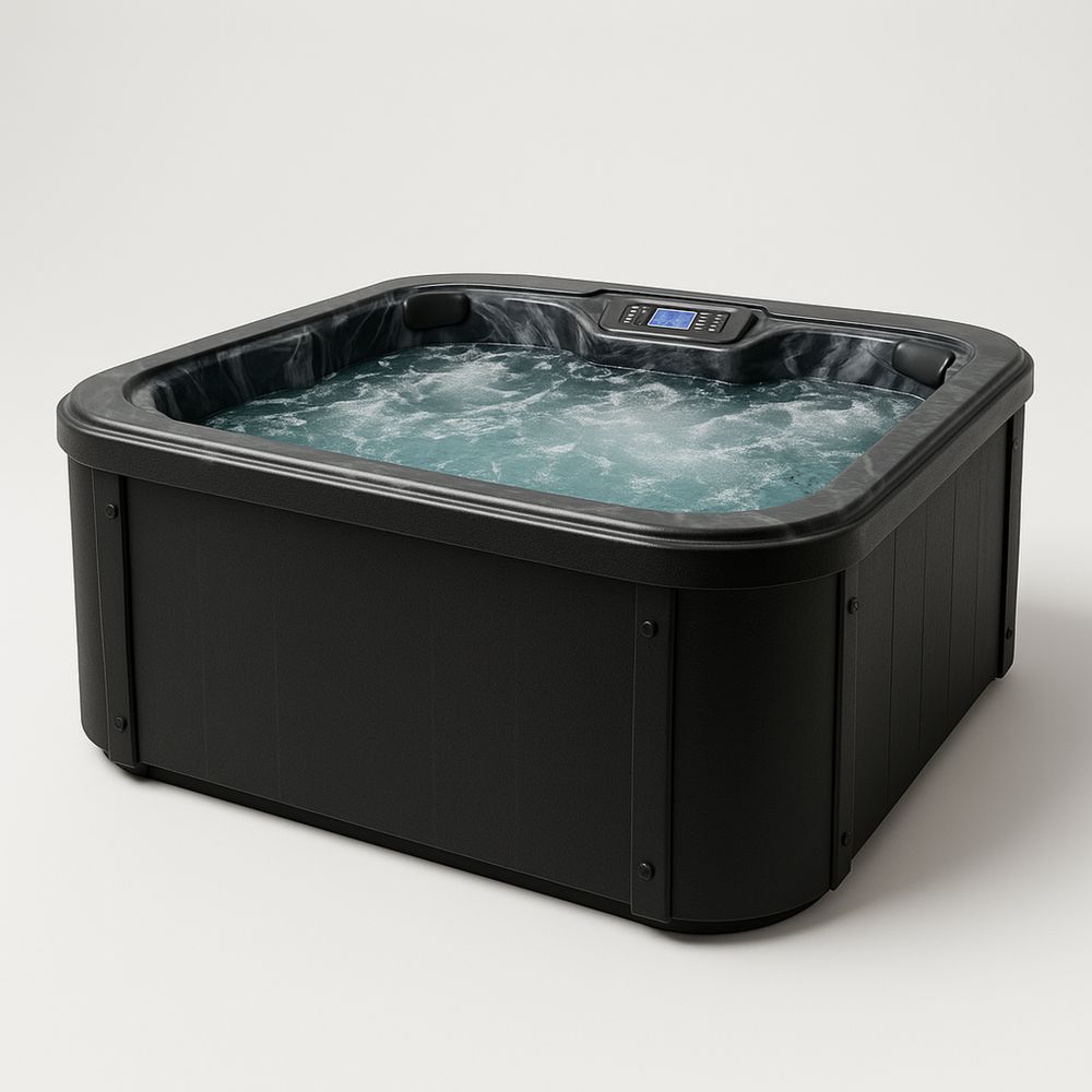 Neliskulmainen ulkoporeallas musta 200 x 200 cm