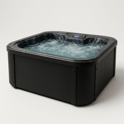 Neliskulmainen ulkoporeallas musta 200 x 200 cm