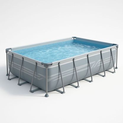 Teräsrunkoinen suorakulmainen uima-allas PVC rakenteilla 300x200x75 cm