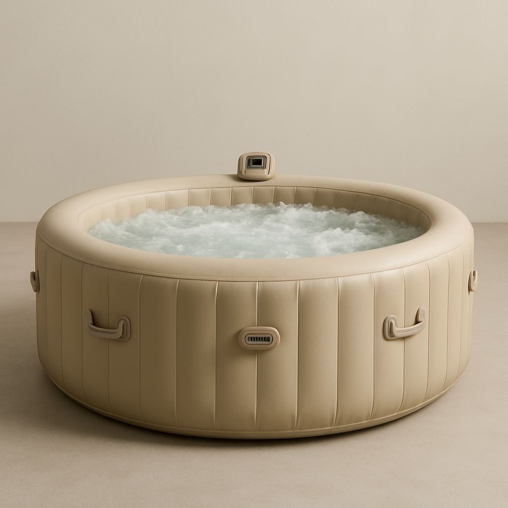 Pyöreä Ulkoporeallas PVC Beige 180 cm