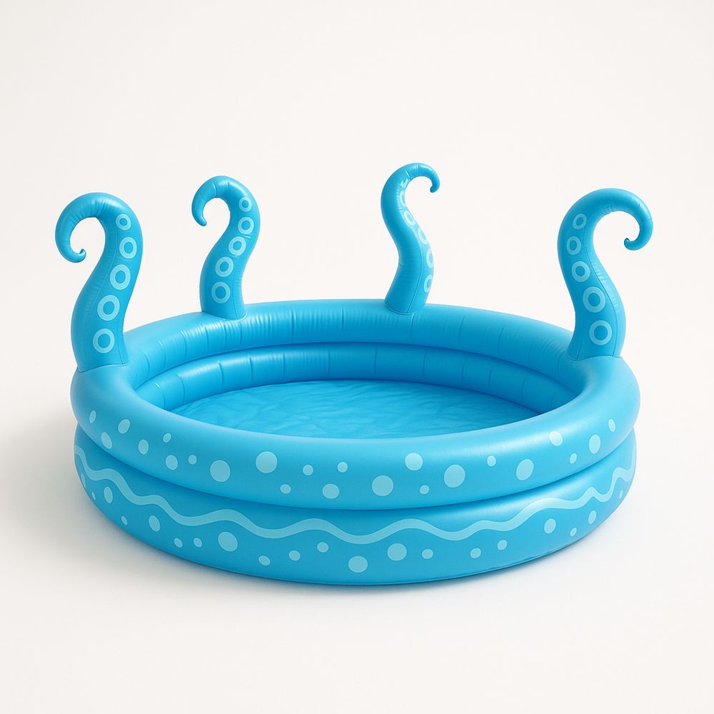 Sininen PVC lasten puhallettava uima-allas lonkerokuvioilla