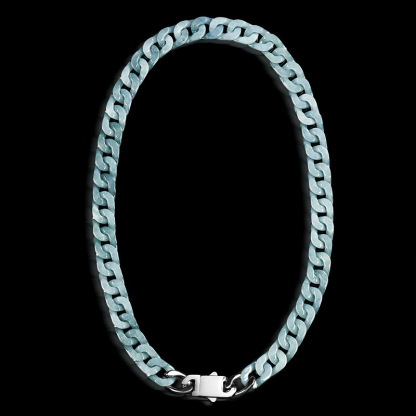 Natural Jade Bean Green Cuban Bracelet Jade Titanium Steel Hip Hop Style Personality Men And Women Trendy Jewelry