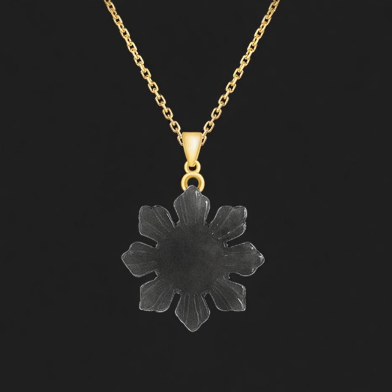 Natural Jade Sunflower Pendant S925 Silver Jade Pendant Female Jade Pendant