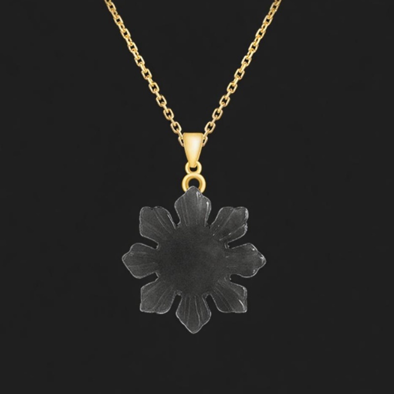 Natural Jade Sunflower Pendant S925 Silver Jade Pendant Female Jade Pendant