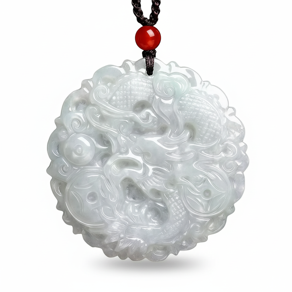 Dragon Zodiac Green Jade Pendant