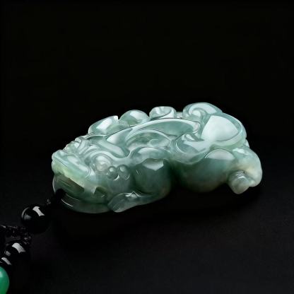 Pi Xiu (Wealth Guardian) Green Jade Pendant