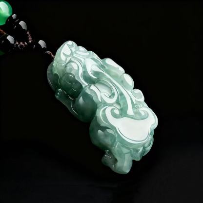Pi Xiu (Wealth Guardian) Green Jade Pendant