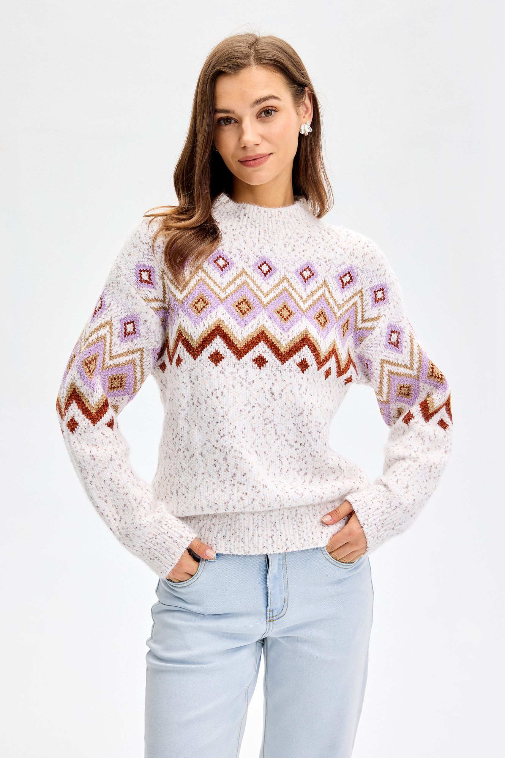  Vessira Womenswear Crewneck Fitted Grey with Crewneck Design & Long Sleeves