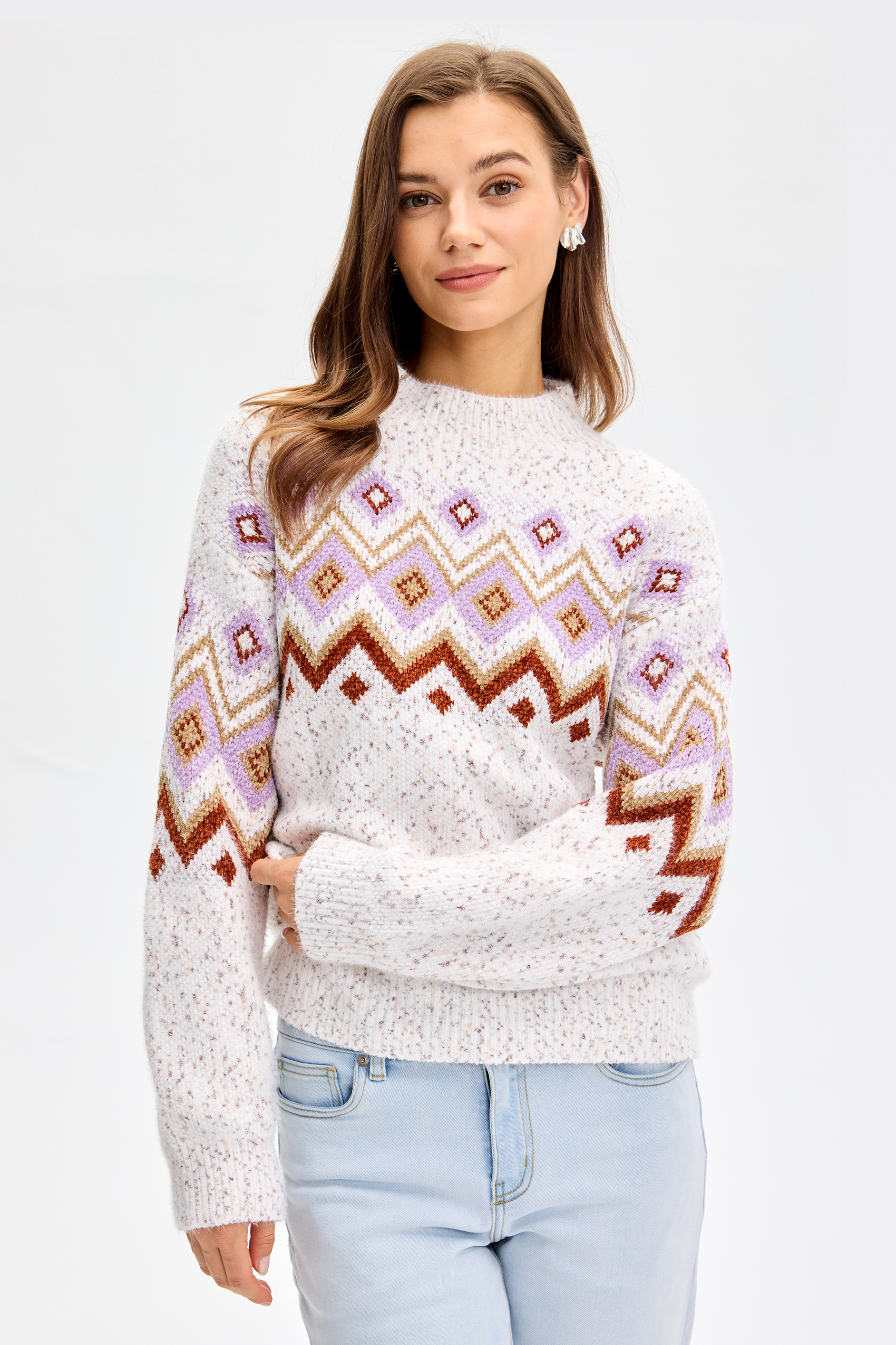  Vessira Womenswear Crewneck Fitted Grey with Crewneck Design & Long Sleeves