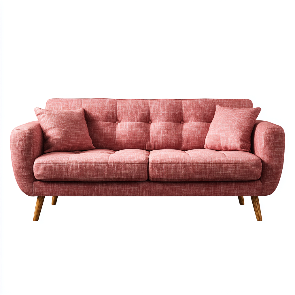 Sofa in gerader Form 200x90x88 cm Stoff - Rosa - Skandinavisches Design