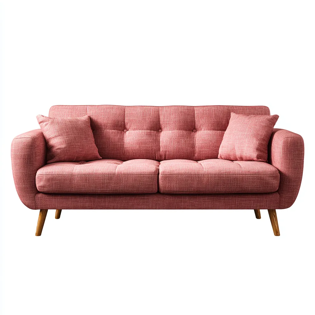 Sofa in gerader Form 200x90x88 cm Stoff - Rosa - Skandinavisches Design