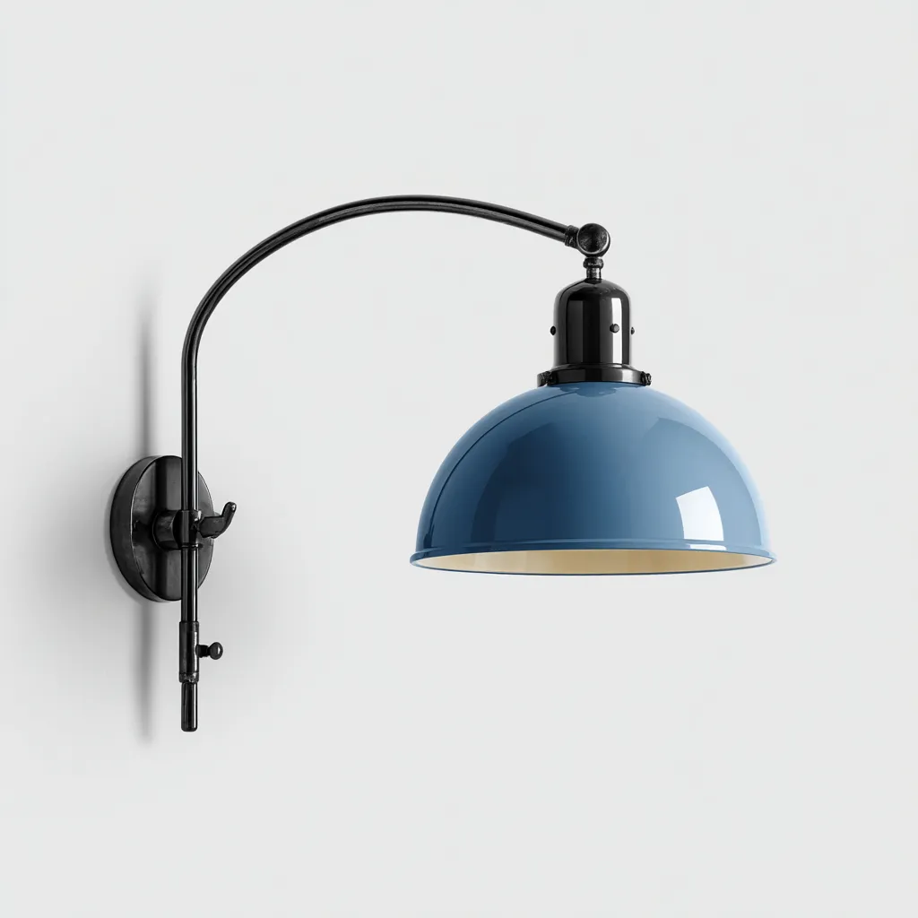 Wandleuchte Metall Schwarz-Blau 28x35x40 cm - Industrielles Vintage Design