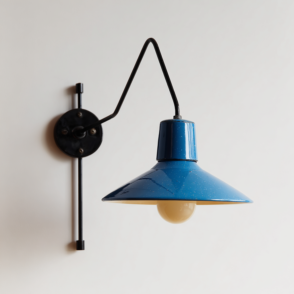 Wandleuchte Metall Schwarz-Blau 25x30x38 cm - Industrielles Retro Design