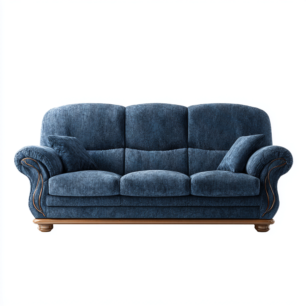 Sofa in gerader Form Stoff 200x95x90 cm - Blau - Traditionelles Design