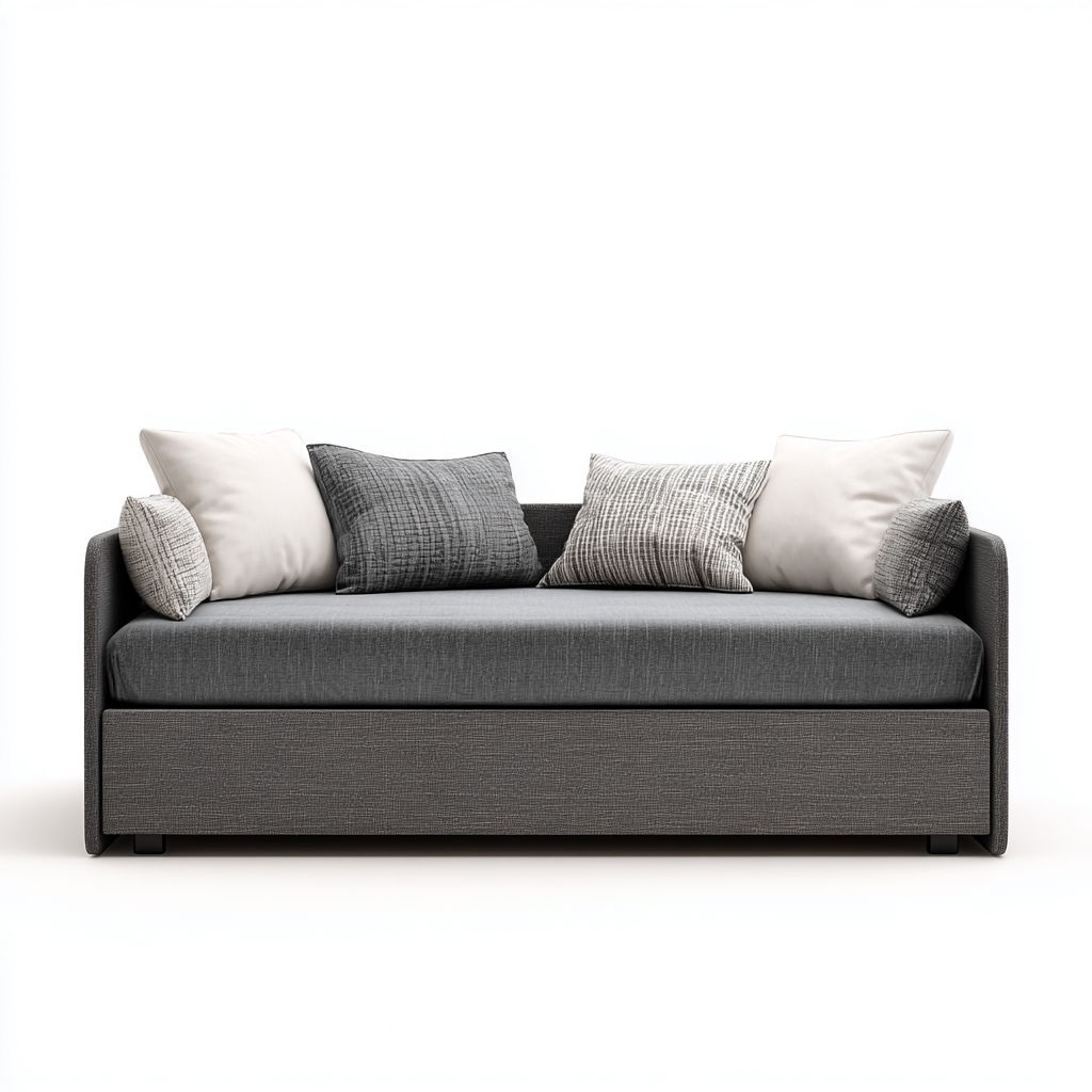 Schlafsofa Stoff 200x90x70 cm - Grau - Für Schlafzimmer - Modernes Design mit Schlaffunktion-Warmthive
