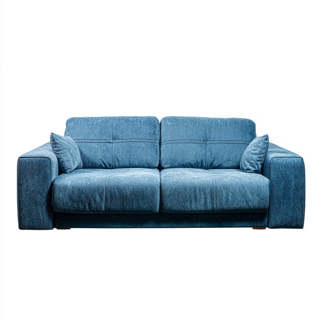 Sofa in gerader Form 210x95x88 cm Stoff - Blau - Mit breiten Armlehnen
