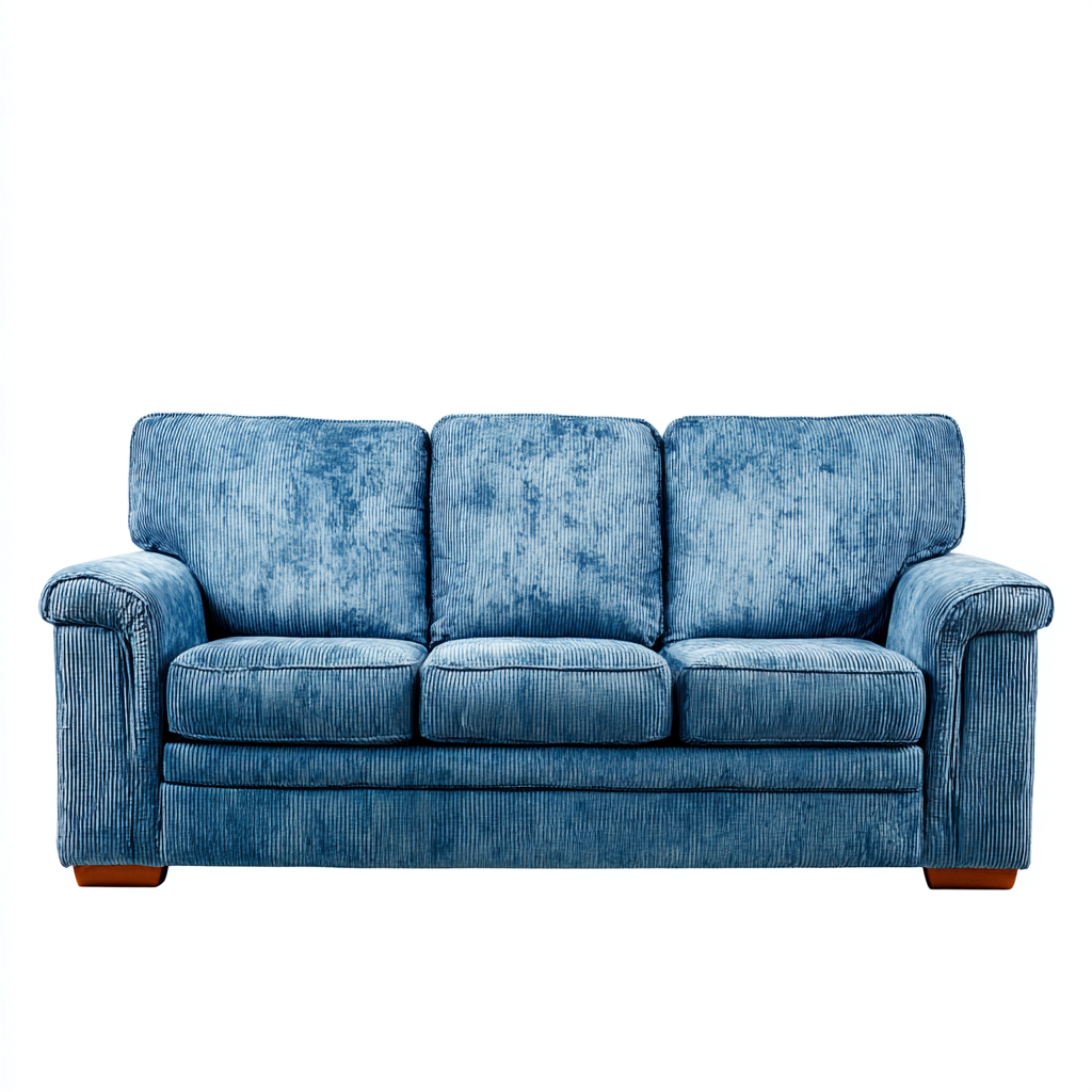 Sofa in gerader Form 210x92x88 cm Chenille - Blau - Mit extra weichen Polstern und Massivholzfüßen-Warmthive