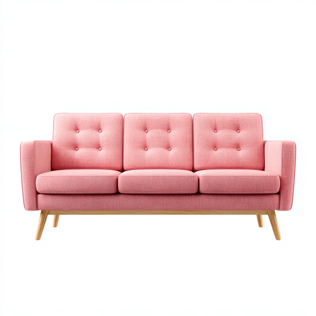 Sofa in gerader Form 195x87x92 cm Stoff - Rosa - Skandinavisches Design