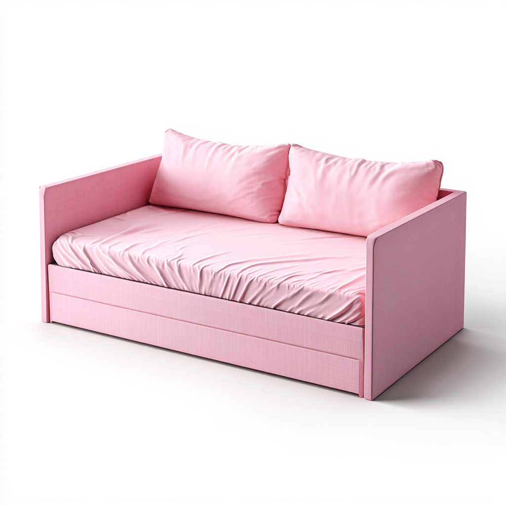 Schlafsofa Stoff 200x95x85 cm - Rosa - Modernes Design mit zwei großen Rückenpolstern