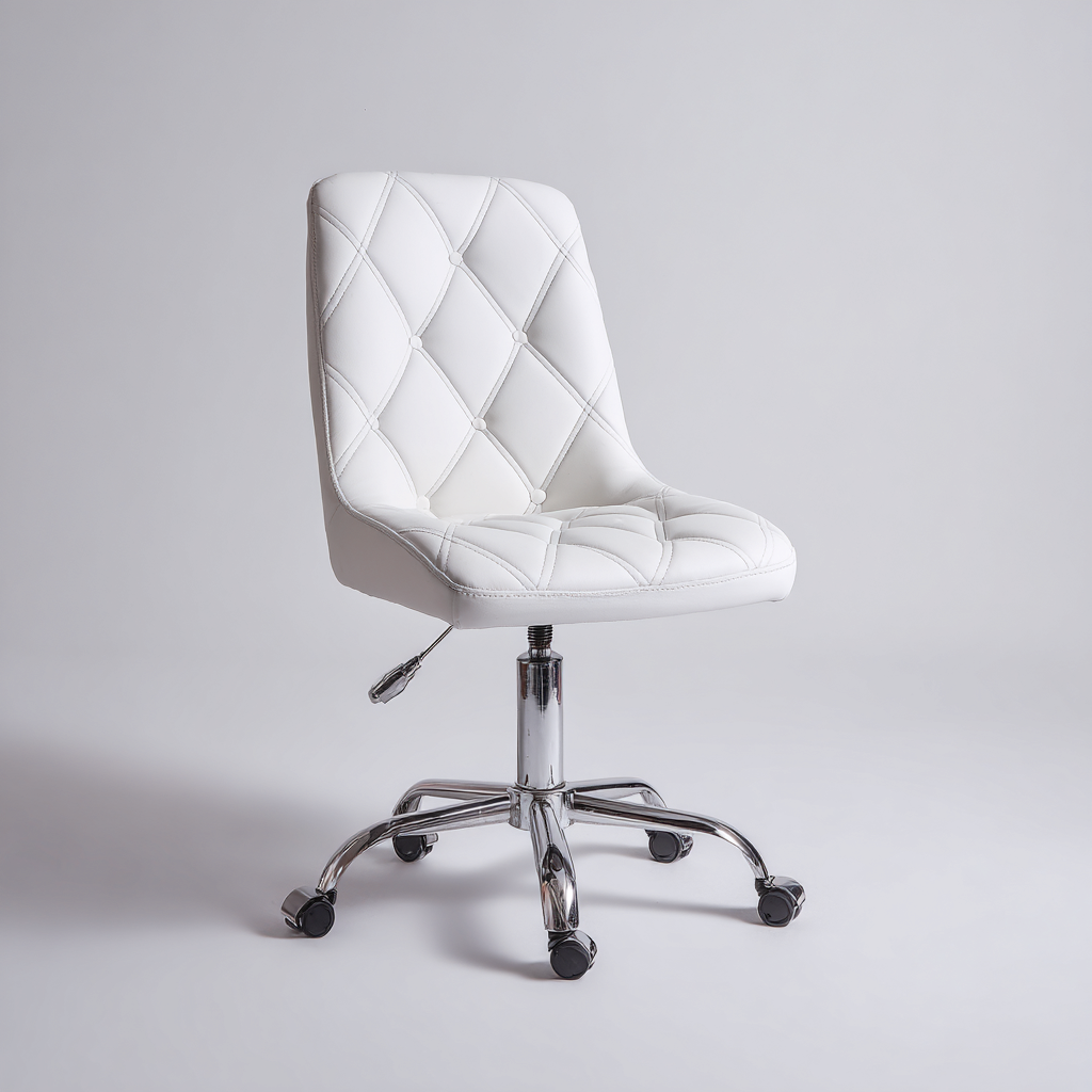 Bürostuhl Kunstleder Weiß 60x60x95 cm - Ergonomisch und Höhenverstellbar