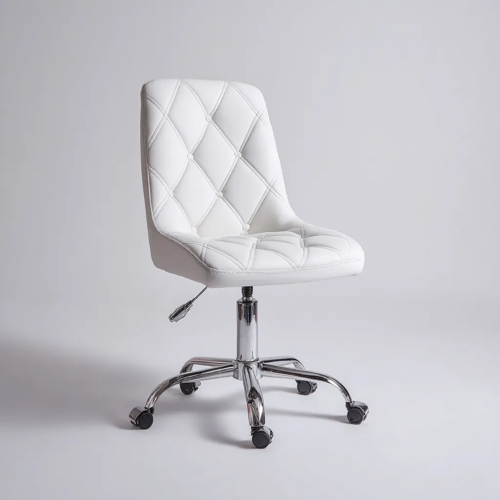 Bürostuhl Kunstleder Weiß 60x60x95 cm - Ergonomisch und Höhenverstellbar