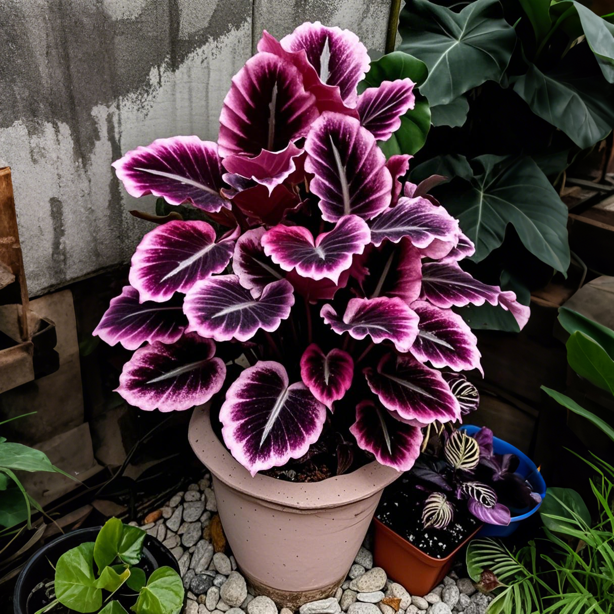 Neon Blaze-Potted Alocasia Bulbs 