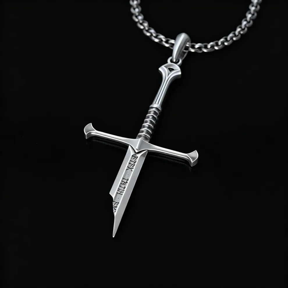 Broken Sword Pendant Necklace