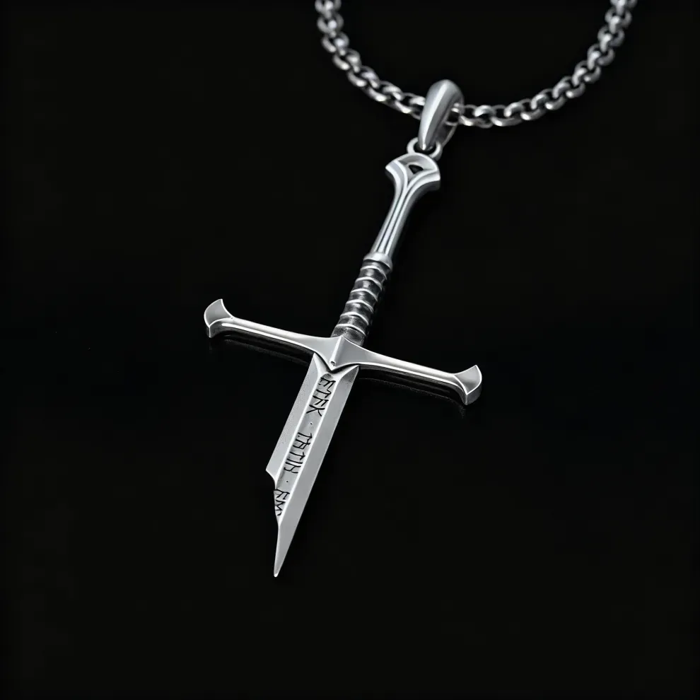 Broken Sword Pendant Necklace