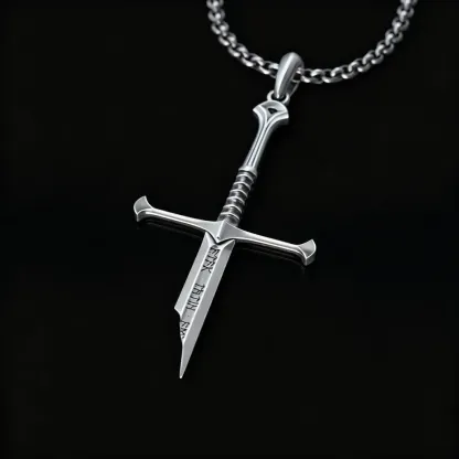 Broken Sword Pendant Necklace