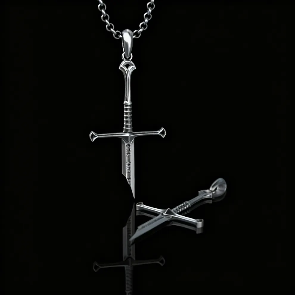 Broken Sword Pendant Necklace