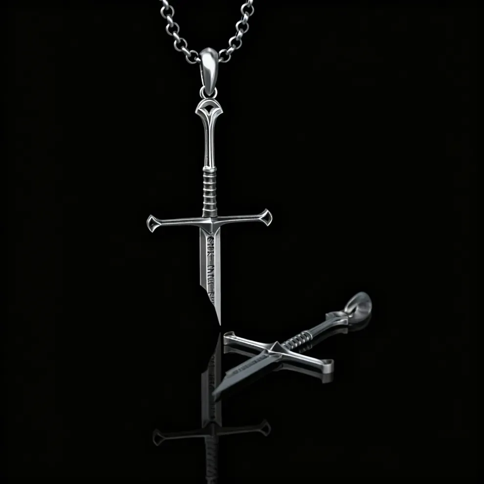 Broken Sword Pendant Necklace