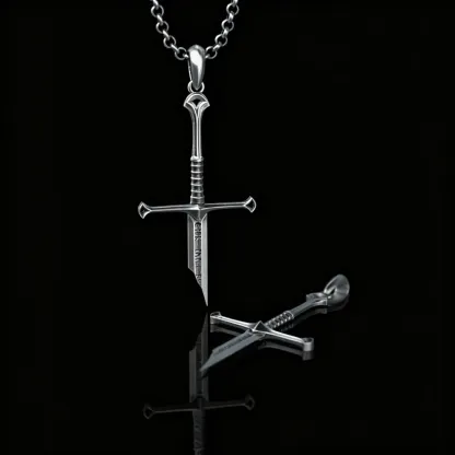 Broken Sword Pendant Necklace