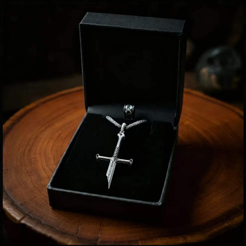 Broken Sword Pendant Necklace