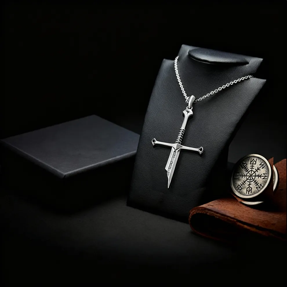 Broken Sword Pendant Necklace