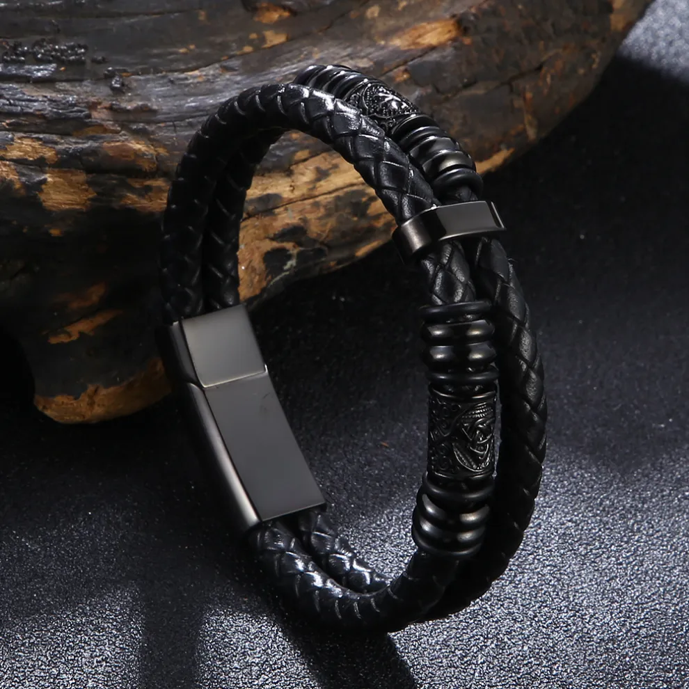 Celtic Knot and Vegvisir compass viking bracelet