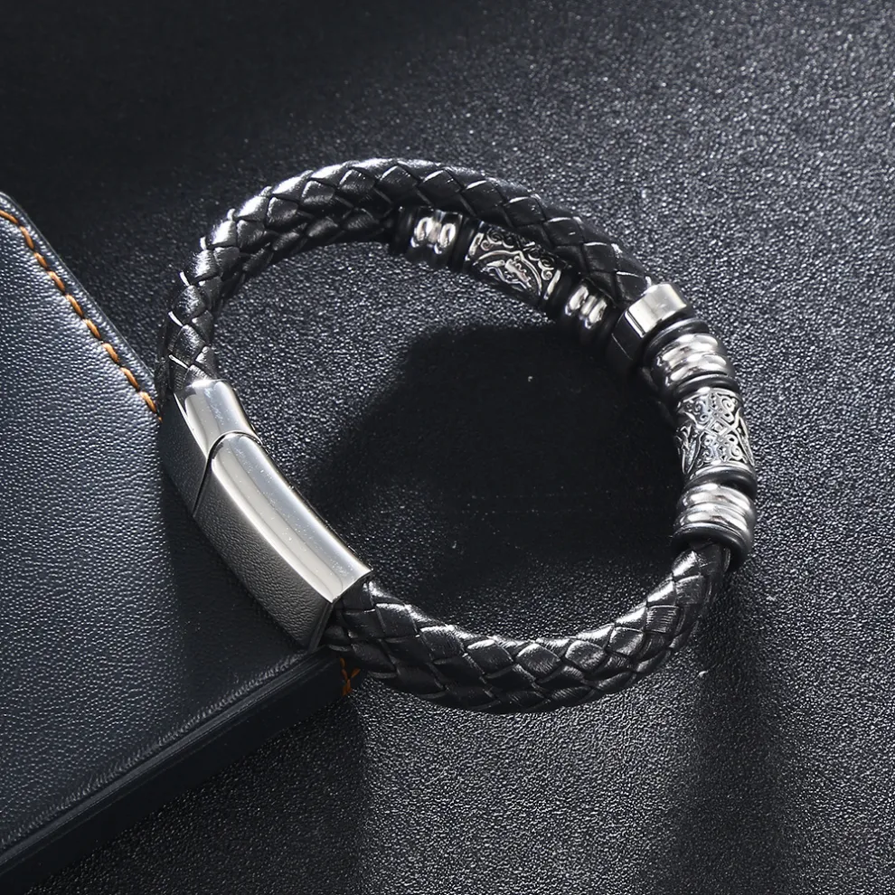 Celtic Knot and Vegvisir compass viking bracelet