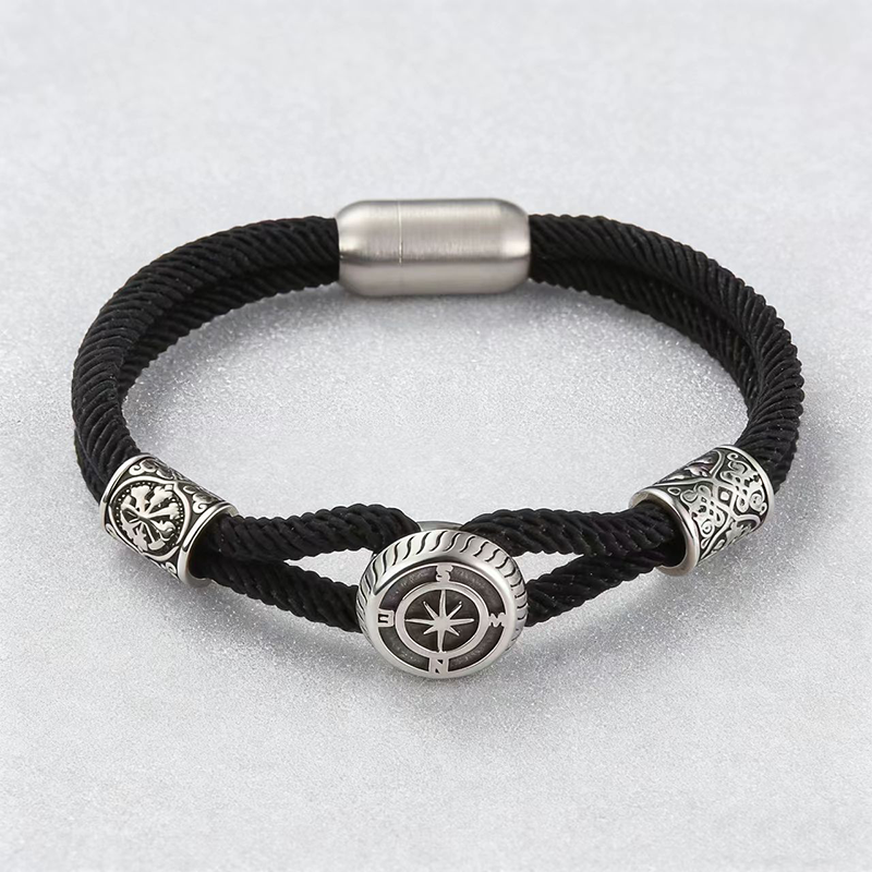 Viking Compass Nautical Rope Bracelet