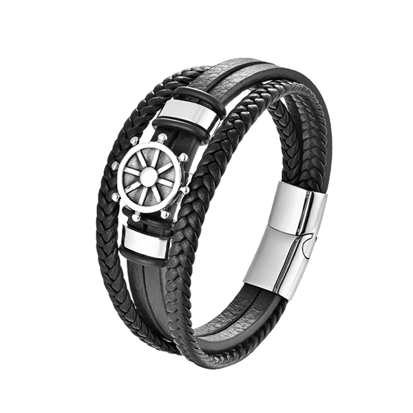 Norse Voyager Leather Bracelet