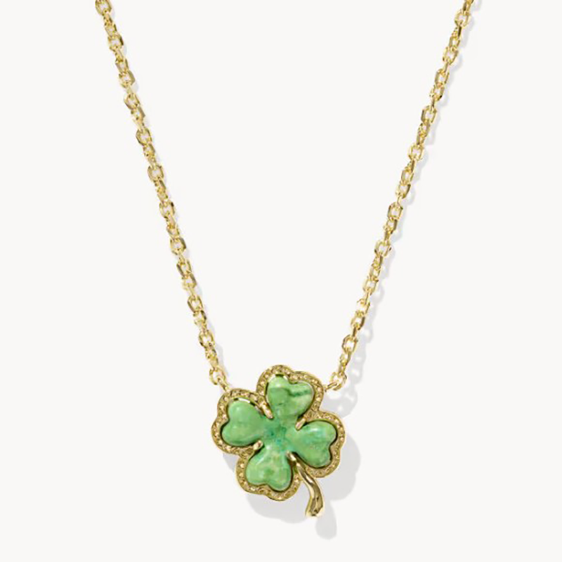 Vintage Clover Inlaid Necklace
