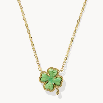 Vintage Clover Inlaid Necklace
