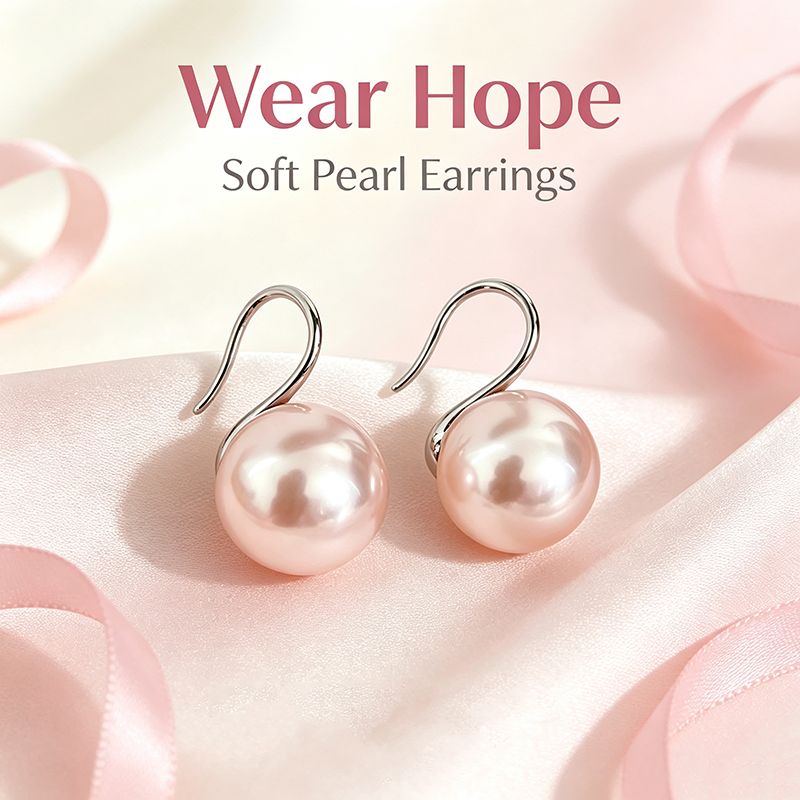 Support Breast Cancer Awareness | Pearl Swan Hook Earrings | Buy 1 Get 1 Free Today
