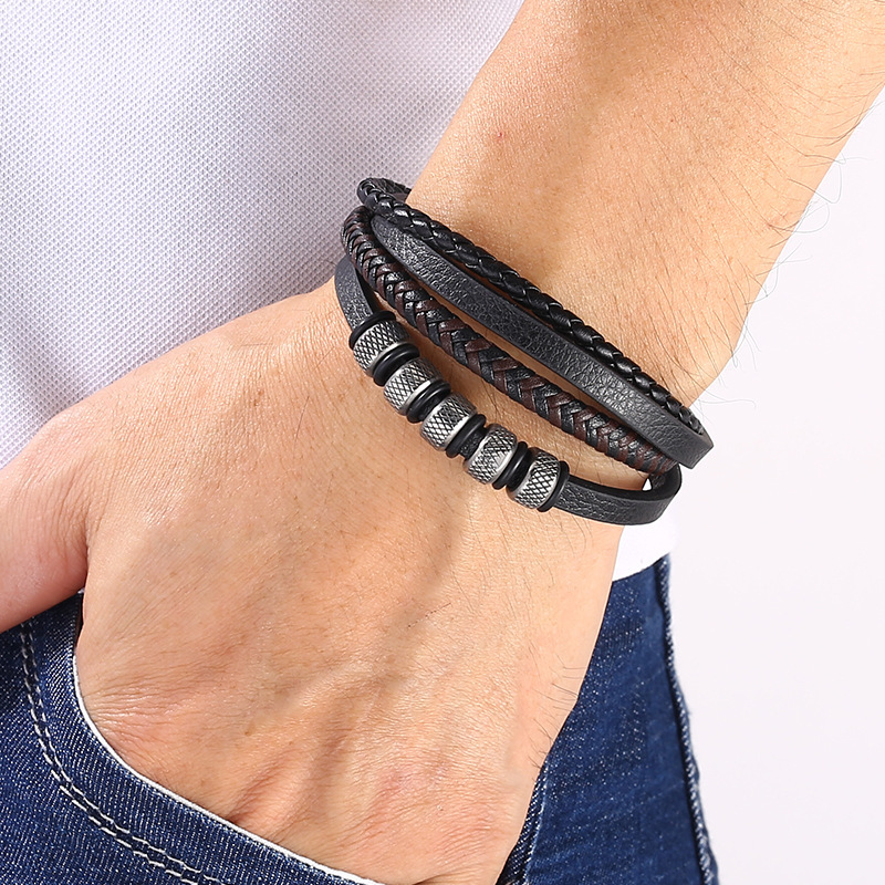 Vintage Viking Multi-Layer Braided Leather Bracelet