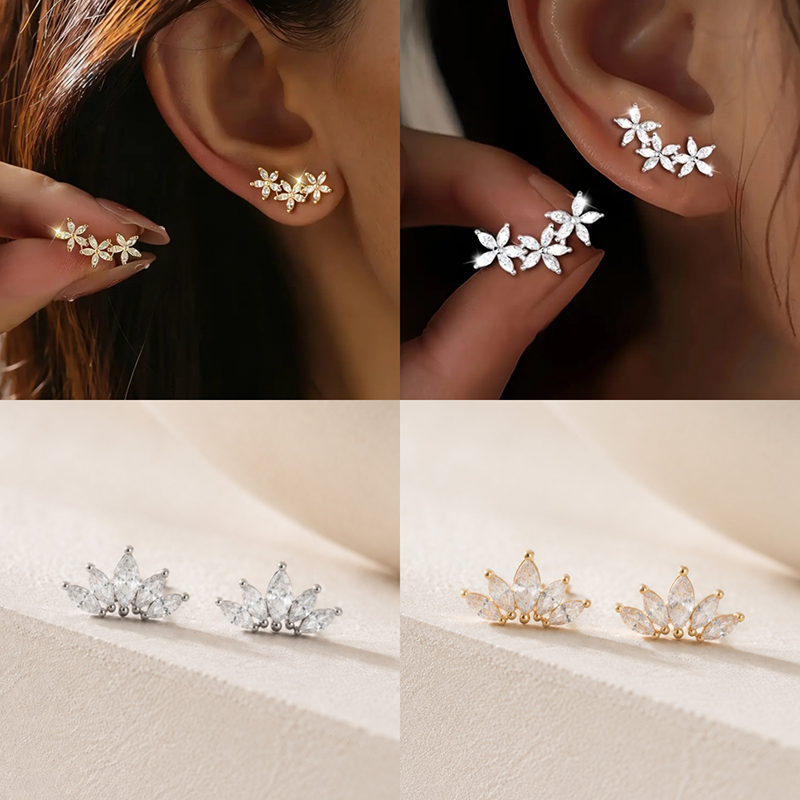 Crown Marquise Zircon Stud Earrings