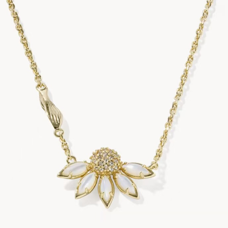 Iridescent Petal Daisy Necklace