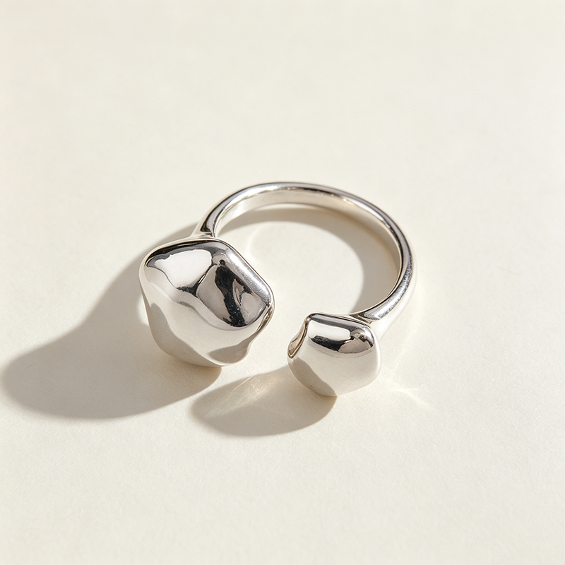 Irregular Pebble Open Gold Ring