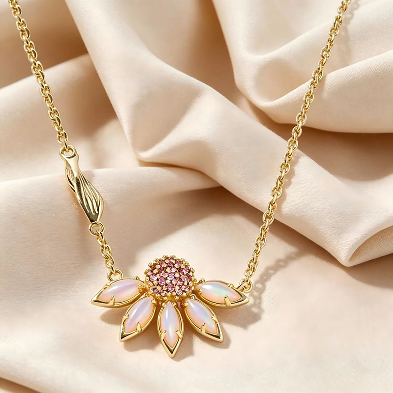 Iridescent Petal Daisy Necklace