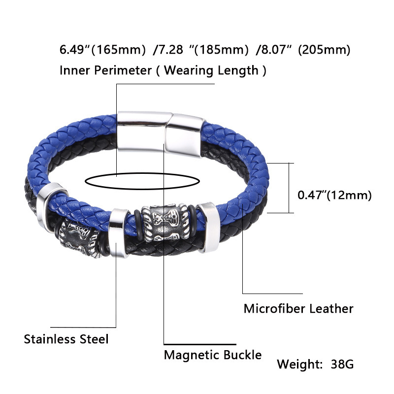 Viking Bead Leather Bracelet